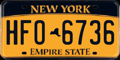 NY license plate HFO6736