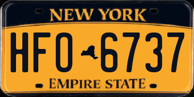 NY license plate HFO6737