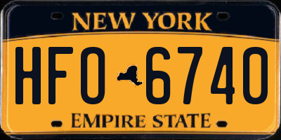 NY license plate HFO6740
