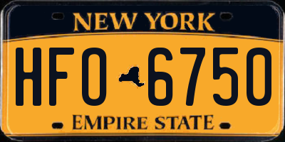 NY license plate HFO6750