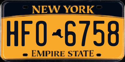 NY license plate HFO6758