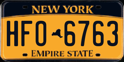 NY license plate HFO6763