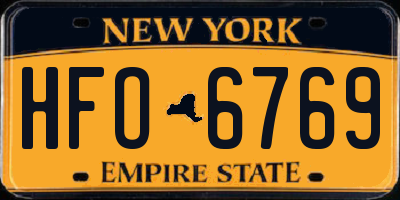 NY license plate HFO6769