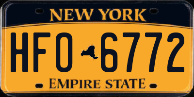 NY license plate HFO6772