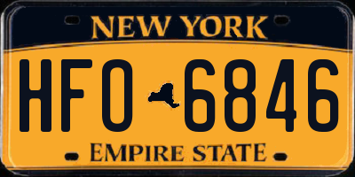 NY license plate HFO6846