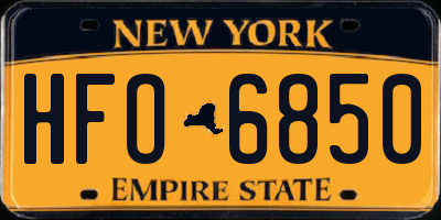 NY license plate HFO6850