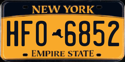 NY license plate HFO6852