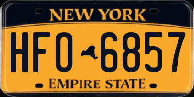 NY license plate HFO6857
