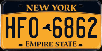 NY license plate HFO6862