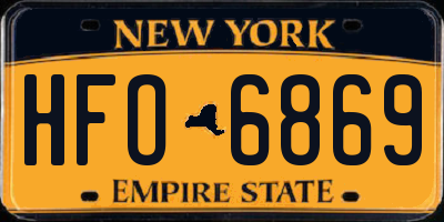 NY license plate HFO6869