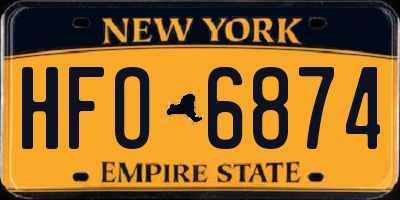 NY license plate HFO6874
