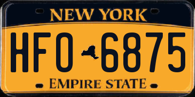 NY license plate HFO6875
