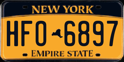 NY license plate HFO6897