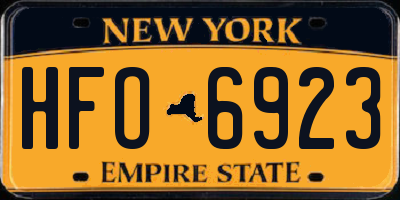 NY license plate HFO6923