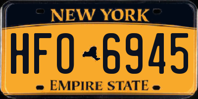 NY license plate HFO6945