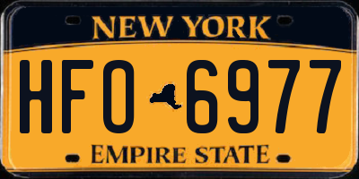 NY license plate HFO6977