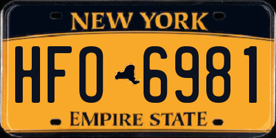 NY license plate HFO6981
