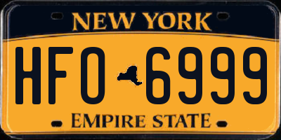 NY license plate HFO6999