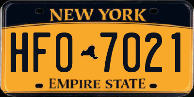 NY license plate HFO7021