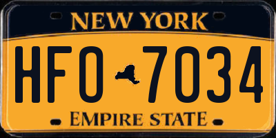 NY license plate HFO7034
