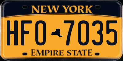 NY license plate HFO7035
