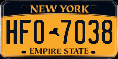 NY license plate HFO7038