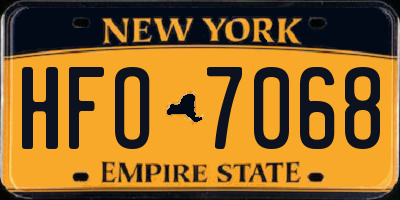 NY license plate HFO7068
