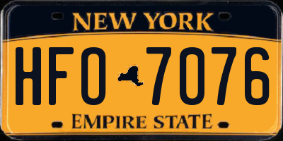 NY license plate HFO7076