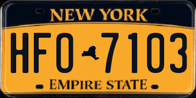 NY license plate HFO7103