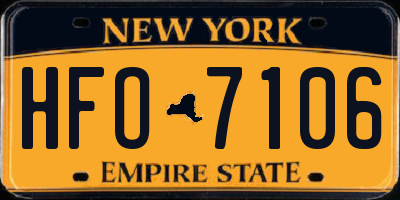 NY license plate HFO7106