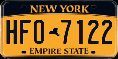 NY license plate HFO7122
