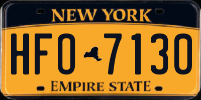 NY license plate HFO7130