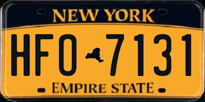NY license plate HFO7131