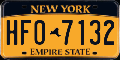 NY license plate HFO7132