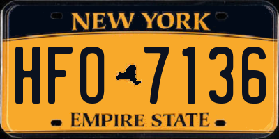 NY license plate HFO7136