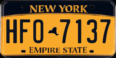 NY license plate HFO7137