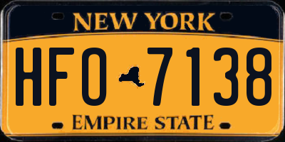 NY license plate HFO7138