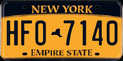 NY license plate HFO7140