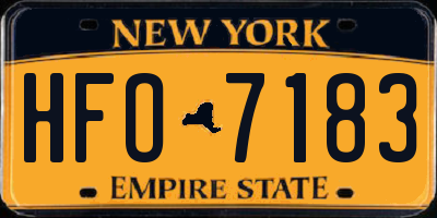 NY license plate HFO7183