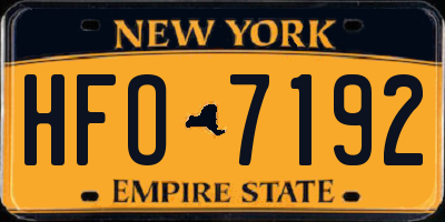 NY license plate HFO7192