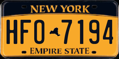 NY license plate HFO7194