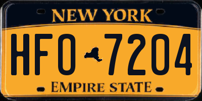 NY license plate HFO7204