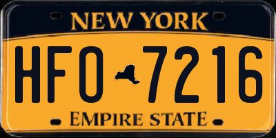 NY license plate HFO7216