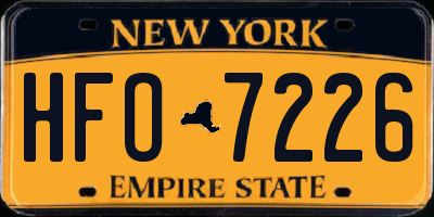 NY license plate HFO7226
