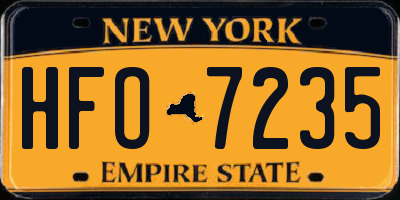 NY license plate HFO7235