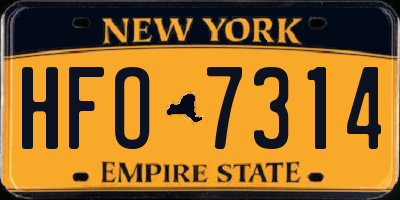 NY license plate HFO7314