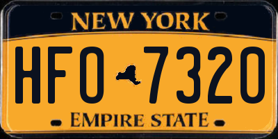NY license plate HFO7320