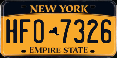 NY license plate HFO7326