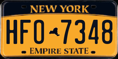 NY license plate HFO7348
