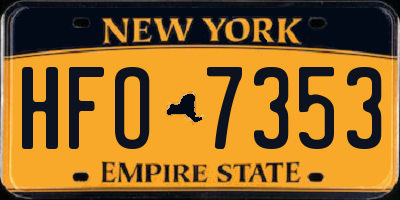 NY license plate HFO7353